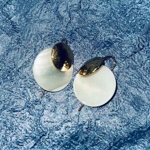 Elegant Gold and White Earrings